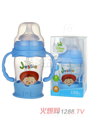 迪士尼宝宝宽口径防摔玻璃奶瓶120ml