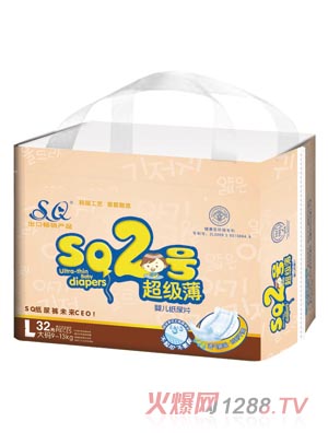 SQ2号超级薄婴儿纸尿片L码32片