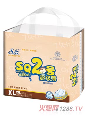 SQ2号超级薄婴儿纸尿片XL码26片