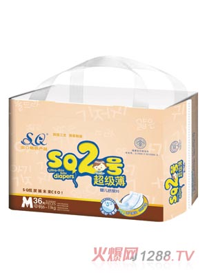 SQ2号超级薄婴儿纸尿片M码36片