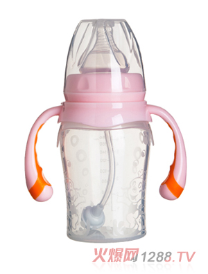 佳爱粉色自动硅胶奶瓶