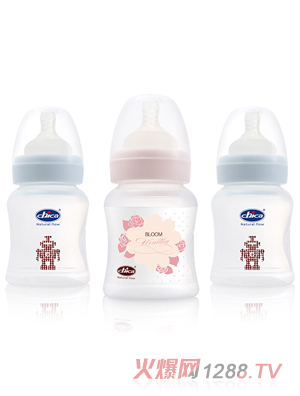 积高宽口径真乳实感PP奶瓶180ml无手柄