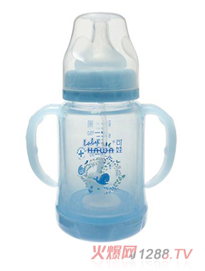 可娃寬口徑雙層保護晶鉆玻璃奶瓶180ML