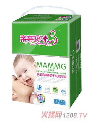 亲亲妈咪瞬吸干爽纸尿裤XL16片