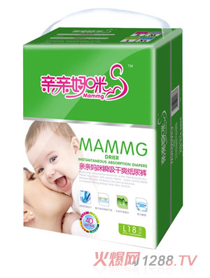 亲亲妈咪瞬吸干爽纸尿裤L18片