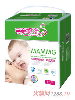 亲亲妈咪瞬吸干爽纸尿裤S28片
