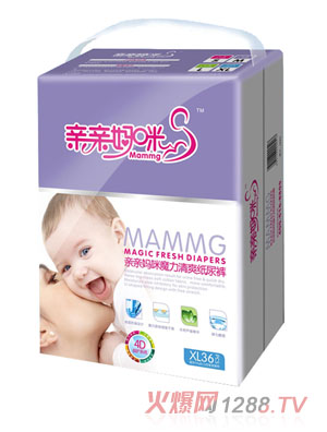 亲亲妈咪魔力清爽大包装纸尿裤XL36片