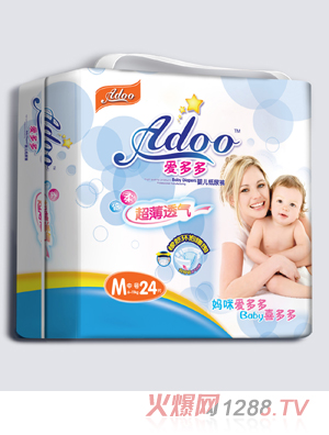 愛(ài)多多超薄透氣嬰兒紙尿褲M(mǎn)碼24片