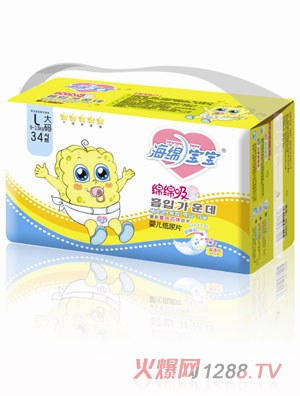海绵宝宝绵绵吸婴儿纸尿片L大码系列