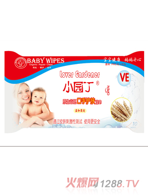 小园丁原生谷胚口手护肤湿巾10片装