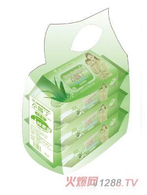 小园丁芦荟保湿润肤湿巾80片装3连包