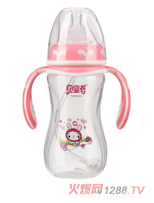 贝婴奇320ml宽口莲花底pp奶瓶