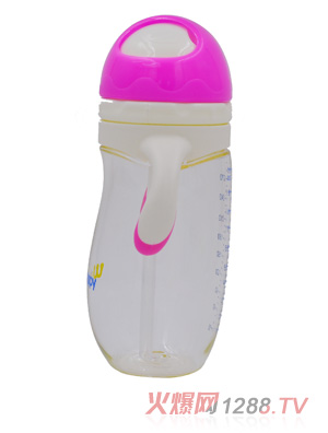 喂嗨皮300ml旋转蘑菇头PA学饮杯红色