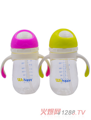 喂嗨皮210ml旋转蘑菇头PA学饮杯红色绿色