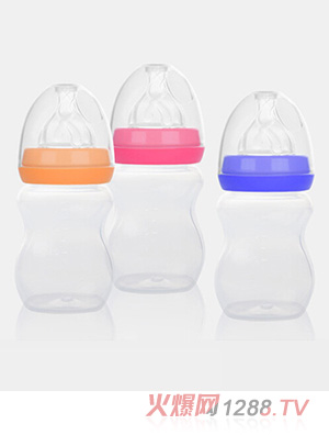 爱弗图西200ML宽口径PP奶瓶（橙色、玫红、蓝色）