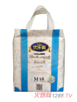 優(yōu)樂(lè )爽親膚柔薄瞬吸收嬰兒紙尿片M58片