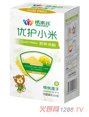 米素兒核桃蓮子優(yōu)護小米營(yíng)養米粉盒裝