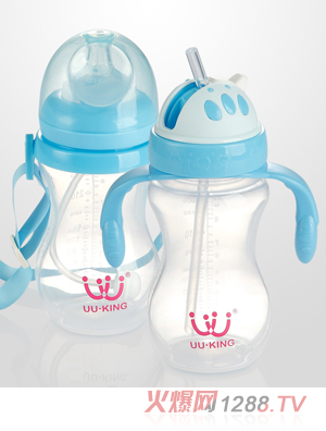 UU·KINGPP奶瓶300ml+PP水壶300ml蓝色套装