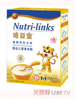 培嬰寶核桃有機大米嬰幼兒營(yíng)養米粉