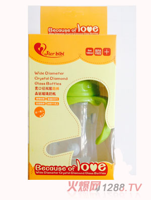 JIERBTBT180ml晶钻玻璃奶瓶