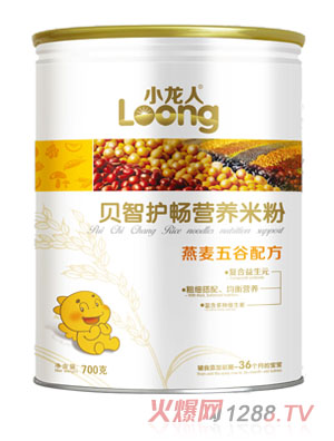 小龙人燕麦五谷贝智护畅营养米粉听装