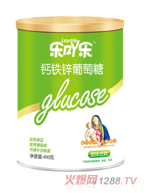 樂吖樂鈣鐵鋅葡萄糖400g聽裝
