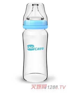 伊斯卡尔240ml玻璃宽口径奶瓶（蓝色）