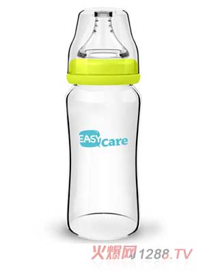 伊斯卡尔240ml玻璃宽口径奶瓶（黄色）