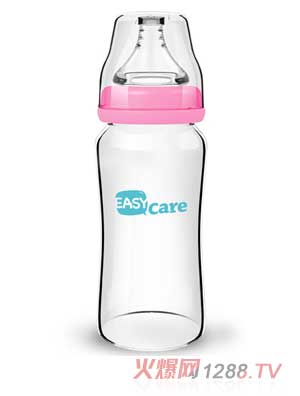 伊斯卡尔240ml玻璃宽口径奶瓶（红色）