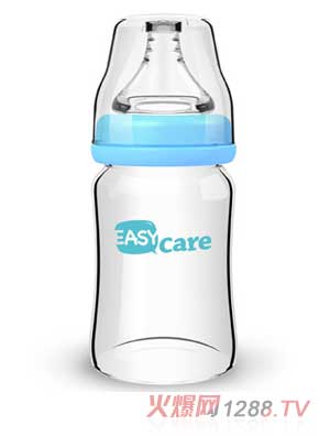 伊斯卡尔150ml玻璃宽口径奶瓶（蓝色）