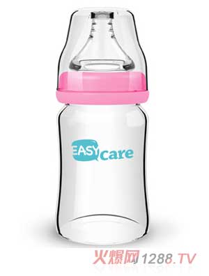 伊斯卡尔150ml玻璃宽口径奶瓶（红色）