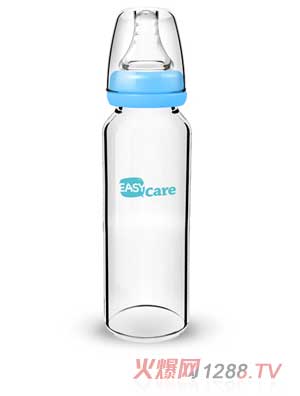 伊斯卡尔240ml玻璃标准口径奶瓶（蓝）