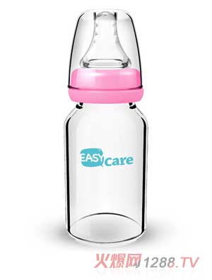 伊斯卡尔120ml玻璃标准口径奶瓶（红）