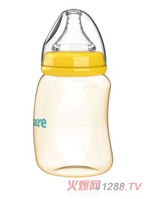 伊斯卡尔180mlPPSU企鹅哺乳瓶（黄）