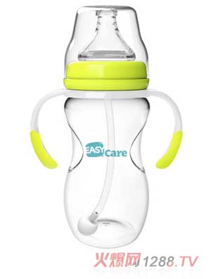 伊斯卡尔240mlPP自动宽口径奶瓶（黄）