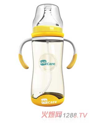 伊斯卡尔260mlPPSU自动宽口径感温奶瓶（黄）