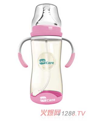 伊斯卡尔260mlPPSU自动宽口径感温奶瓶（红）