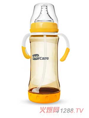 伊斯卡尔330mlPPSU防胀气自动奶瓶（橙）