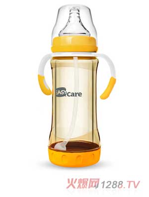 伊斯卡尔220mlPPSU安全玻璃自动奶瓶（橙）