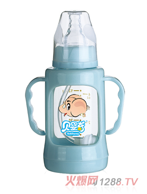 貝嬰奇標口防爆晶鉆玻璃奶瓶120ML