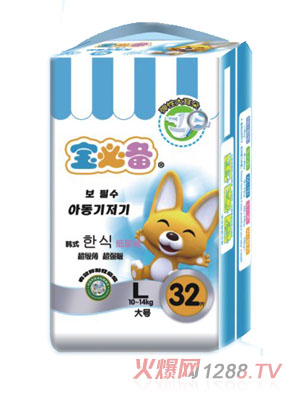 寶必備彈性大耳朵紙尿褲L碼32片