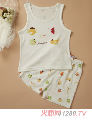 金色小鱼芦荟纤维单面小鱼背心套