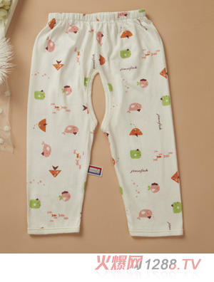 金色小鱼芦荟纤维单面小鱼开档裤