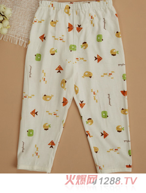 金色小鱼芦荟纤维单面小鱼单条裤