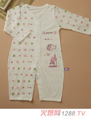 金色小鱼麻塞尔纤维单面小鱼哈衣