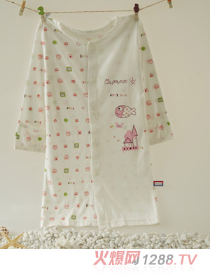 金色小鱼麻塞尔纤维单面小鱼护手长袍