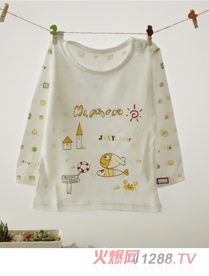 金色小鱼麻塞尔纤维单面小鱼肩开衫