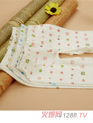 金色小鱼麻塞尔纤维单面小鱼开档裤