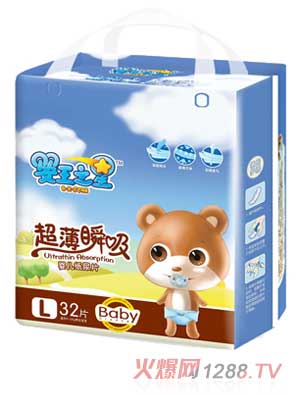 婴王之星超薄瞬吸纸尿片L
