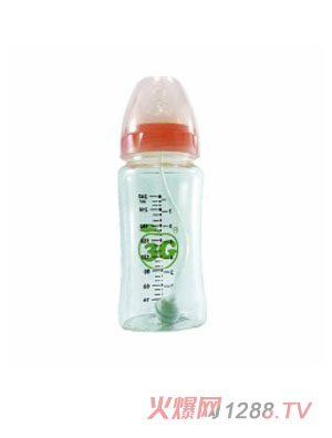 小苹果晶钻玻璃奶瓶240ML粉色